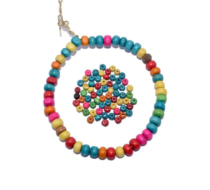 Painted Wooden Beads for Jewelry Making , BWWB-07-Per Packet of Approx 648 Pcs / 5X6 MM / Mix Color