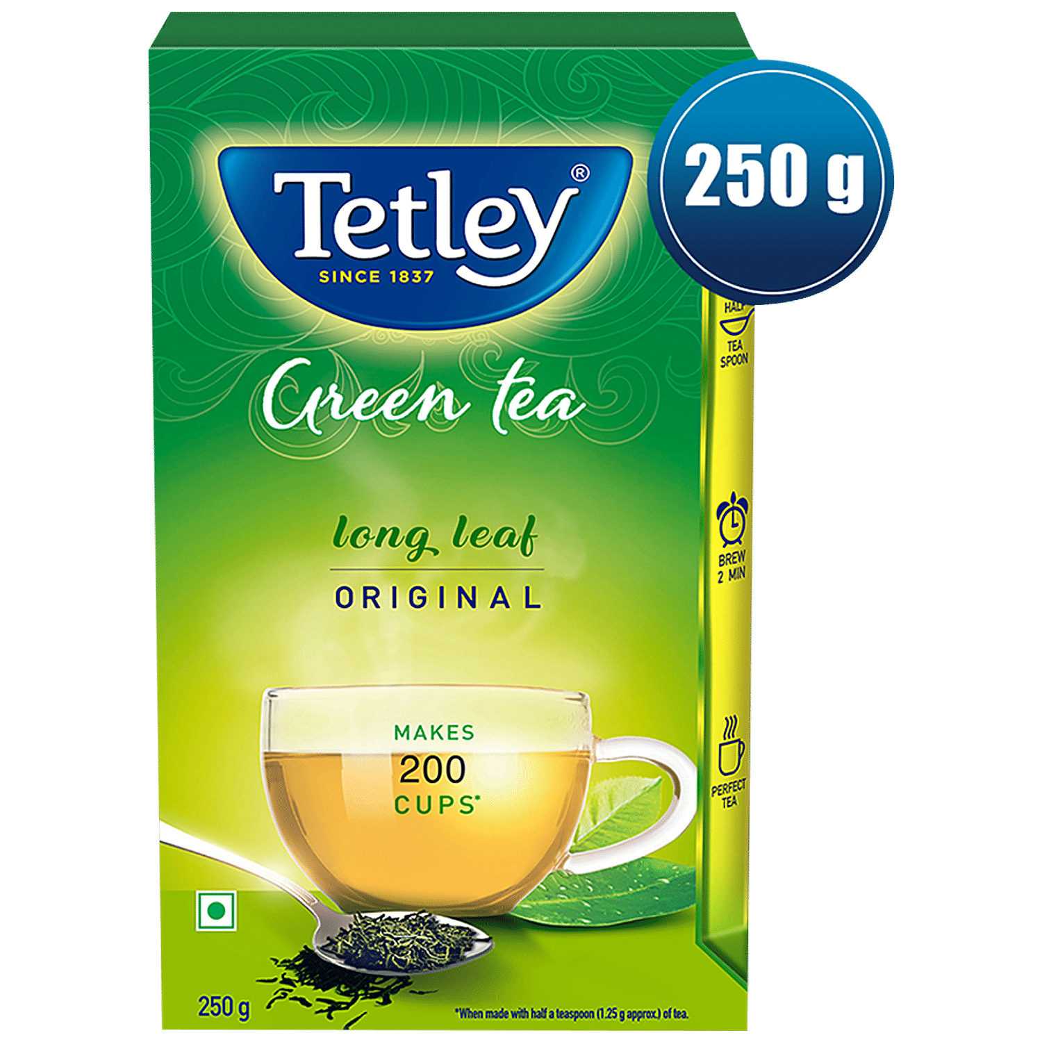 Tetley Long Leaf Original Green Tea - Rich Source Of Antioxidants, Detoxifies Body, 250 g