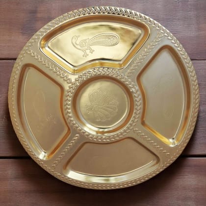 Brass Bhojan Thal Gold (BCMAS128 A)