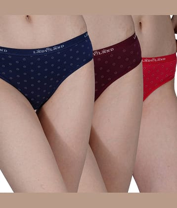 Ladyland Pack of 3 Cotton Hipster For Women ( Multicolor )