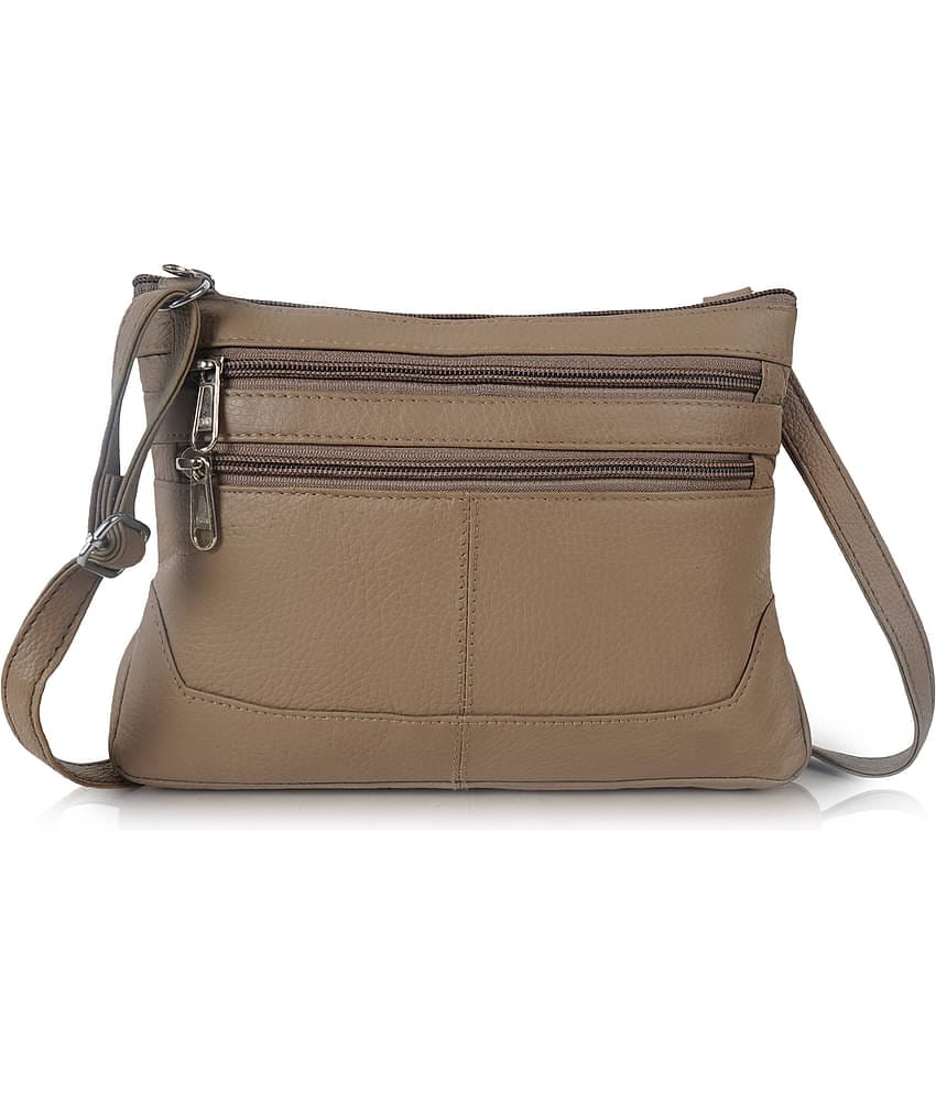 CIMONI Sling Bag Pure Leather Set of 1 ( Black )