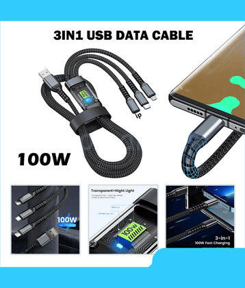 100W Fast Charging Type-C Cable | Durable Braided USB-C to USB-C Cord with Smart Chip | Quick Charge & High-Speed Data Transfer