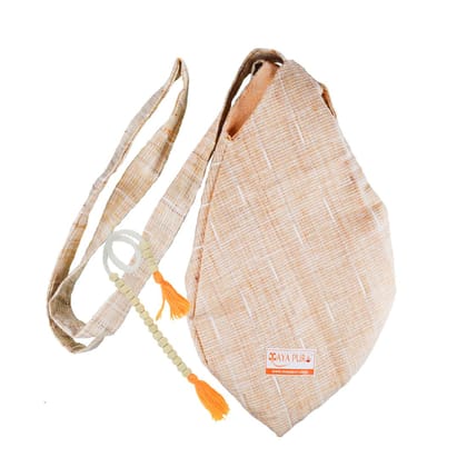MAYAPURI Cotton Chanting Bag/Japa Mala Bag with Sakshi Mala Counter for Daily Mantra Jaap (Beige Color)