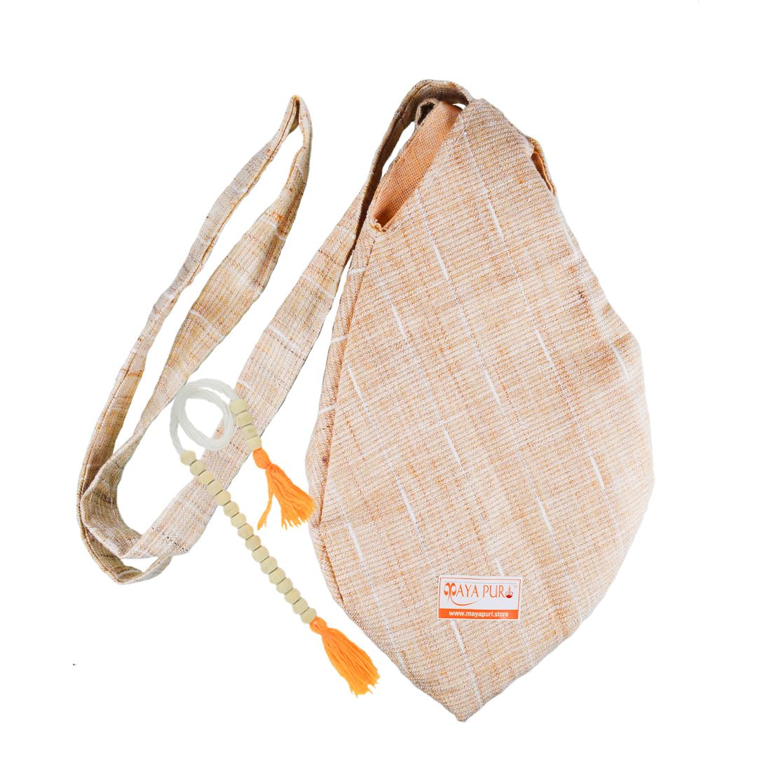 MAYAPURI Cotton Chanting Bag/Japa Mala Bag with Sakshi Mala Counter for Daily Mantra Jaap (Beige Color)