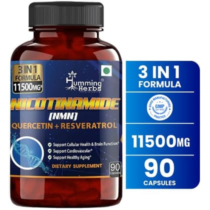 Humming Herbs Nicotinamide Mononucleotide NMN with Resveratrol & Quercetin - Advanced Cellular Support, Boosts NAD+ Level & Healthy Aging