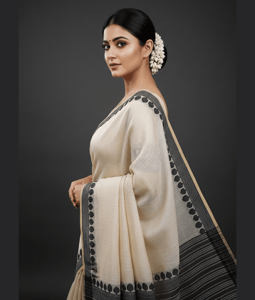 IndShopMart Cotton Silk Woven Regular Saree With Unstitched Blouse Piece ( Maroon )
