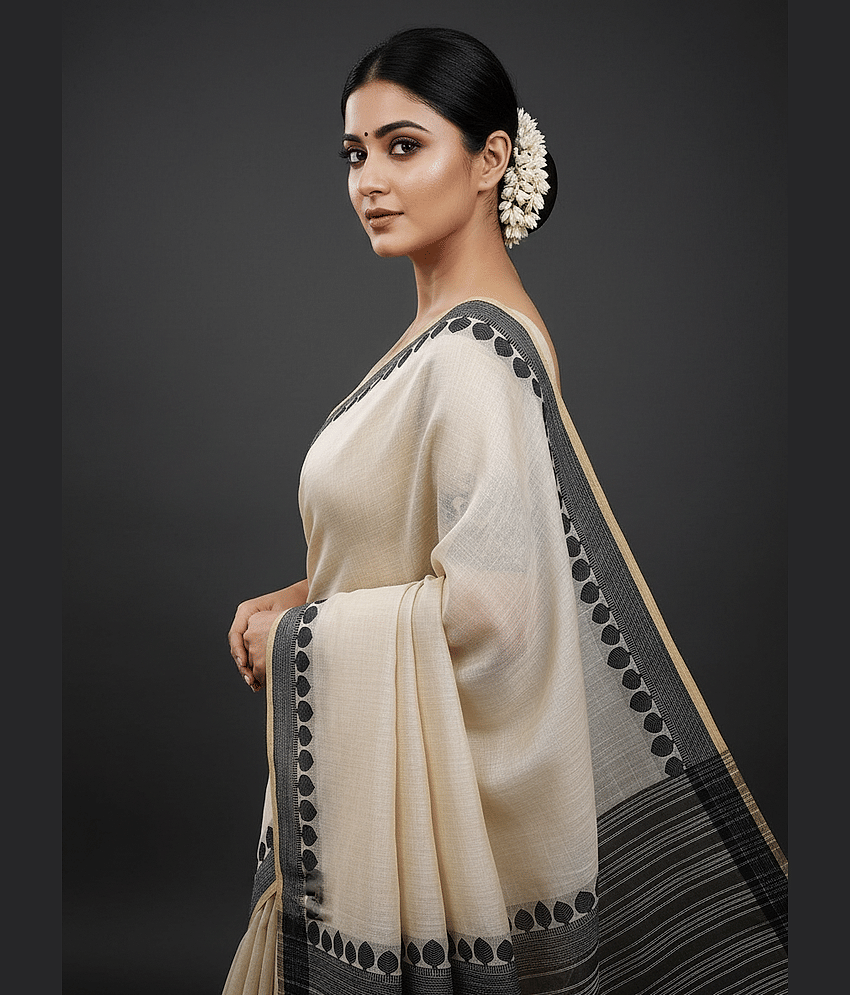 IndShopMart Cotton Silk Woven Regular Saree With Unstitched Blouse Piece ( Maroon )