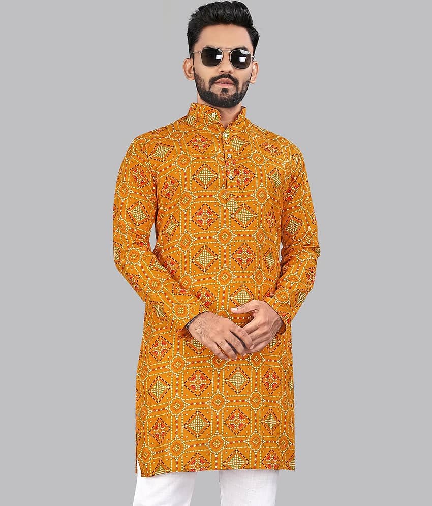 allan peter Navy Blue Cotton Men's Regular Kurta ( Pack of 1 )