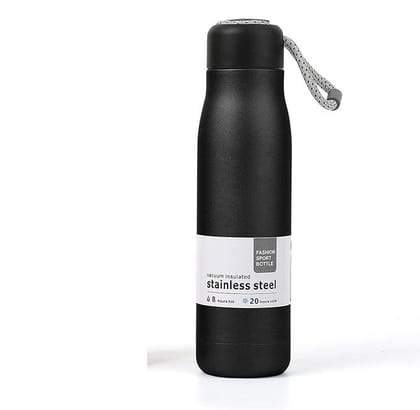 Vacuum Insulated Stainless Steel Water Bottle, 550ml, Leak-Proof Lid with Braided Rope Handle, Hot & Cold, Thermos