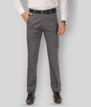 Haul Chic - Dark Grey Polycotton Slim - Fit Men's Formal Pants ( Pack of 1 )