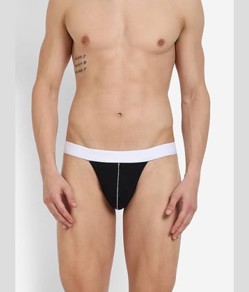 La Intimo Pack of 1 Cotton Blend Briefs For Men's ( Black )