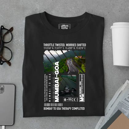 Mumbai to Goa Therapy Completed Premium Exclusive T-Shirt-Black / S