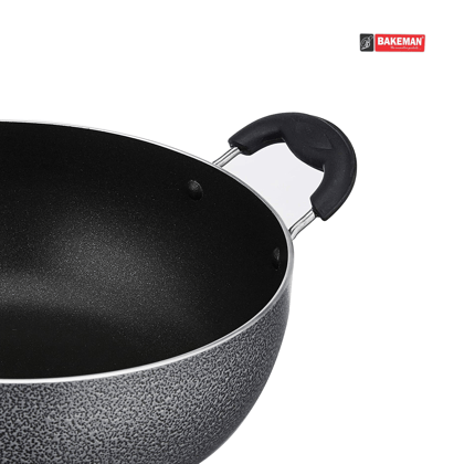Bakeman Deep Kadhai Non-Stick with Lid-Size 5- 28 cm