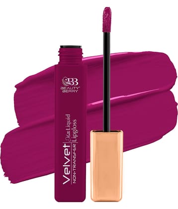 Beauty Berry Velvet Non Transfer Liquid Lipstick for Women 5ml, Peraly Magenta (Shade - 22)