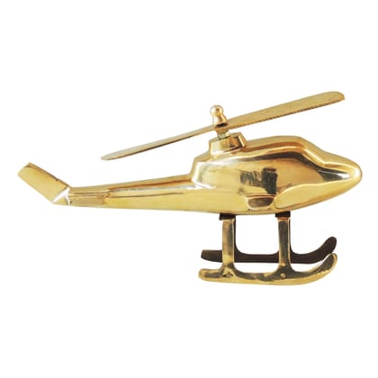 Brass Children Playing Helicopter Toy | Desk Decorative Collectible, Height : 5.5 Inch (ZMAS562 M)