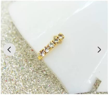 Beautiful Gold Plated Nose Pin U Shape 5 Nug Wedding Nose Ring Fashion Gift Jewellry Pack of 1