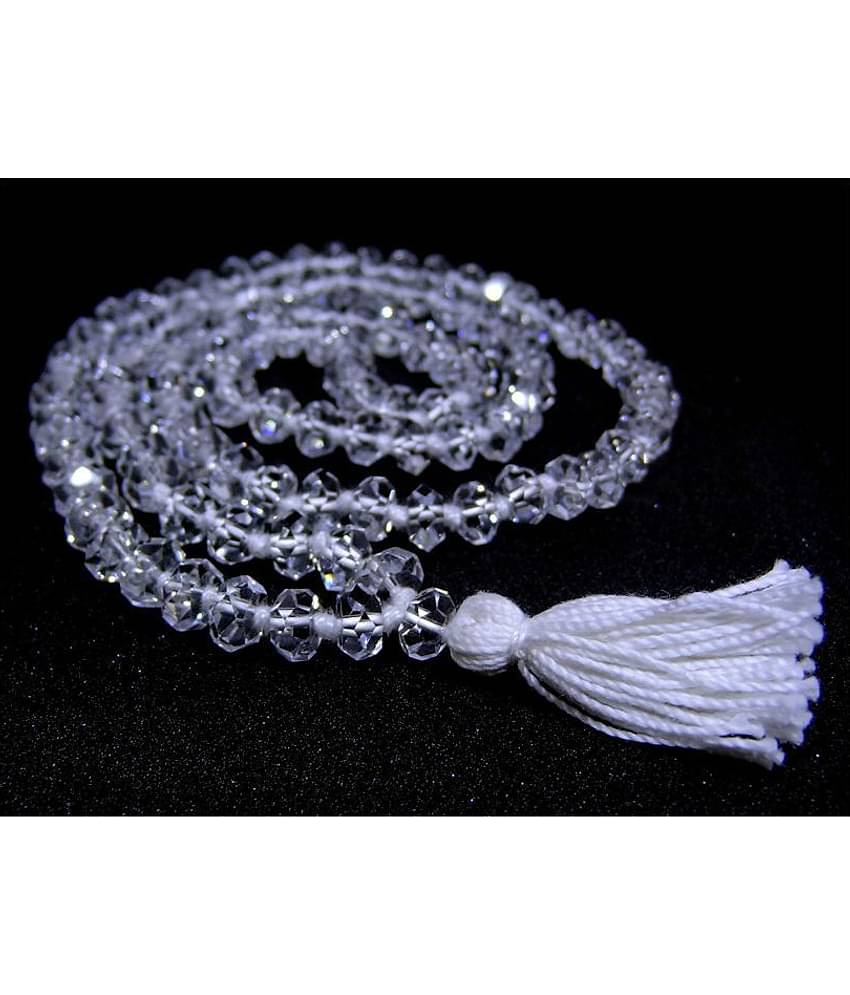 Rock Crystal Quartz Sphatik Mala - 108 Beads +1 Beads Rosary