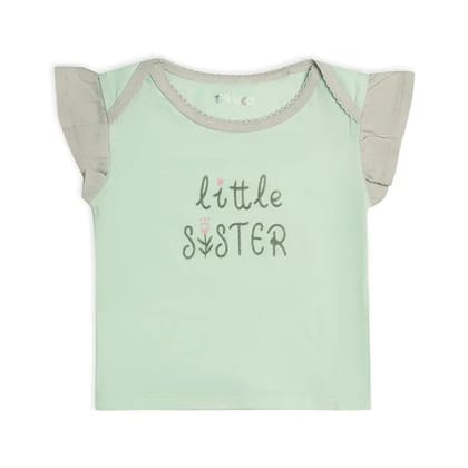 Baby Girl Sweet Spring Little Sister Top-4-6 M / Green
