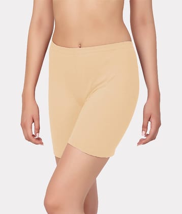 IN CARE LINGERIE Cotton Solid Women's Boy Shorts ( Beige ) ICLG-007_SKIN