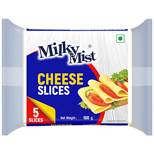 Milky Mist Cheese Slice - Rich In Protein, Calcium, Enhance Taste & Flavour, 100 g (5 Slices)