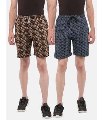 Dollar Athleisure - Multi Cotton Men's Shorts ( Pack of 2 )