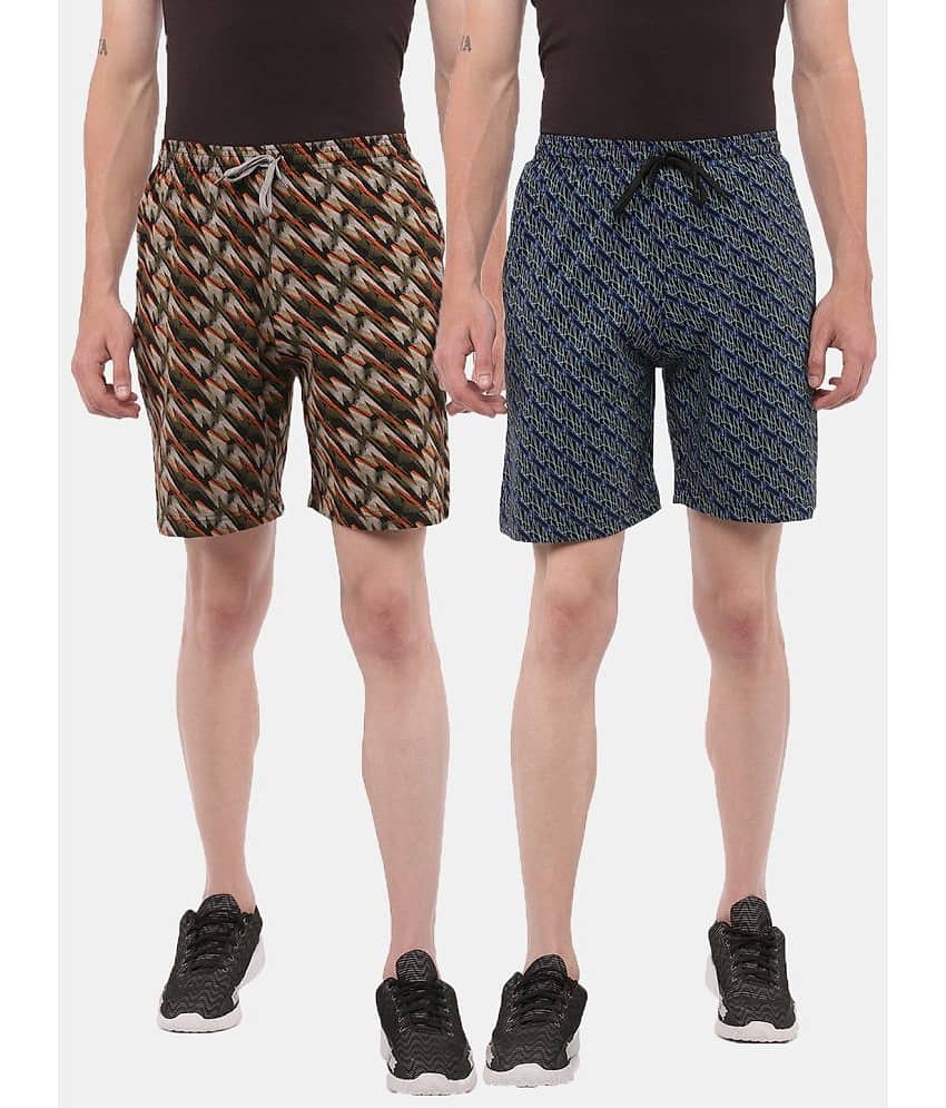 Dollar Athleisure - Multi Cotton Men's Shorts ( Pack of 2 )