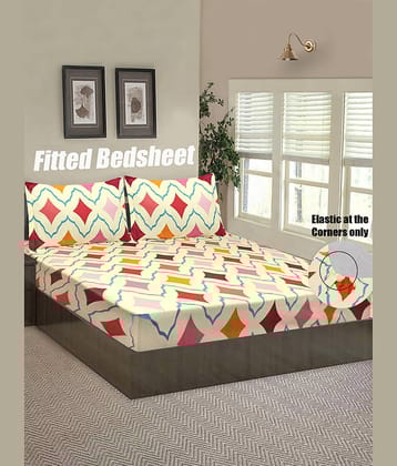 Home Candy Microfibre Abstract 1 Bedsheet with 2 Pillow Covers - Multi
