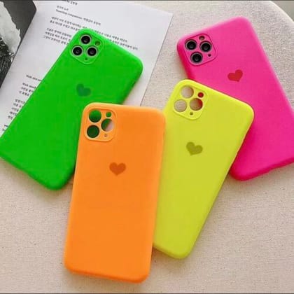 Neon Heart Liquid Silicone Case-iPhone 11 Pro / Orange