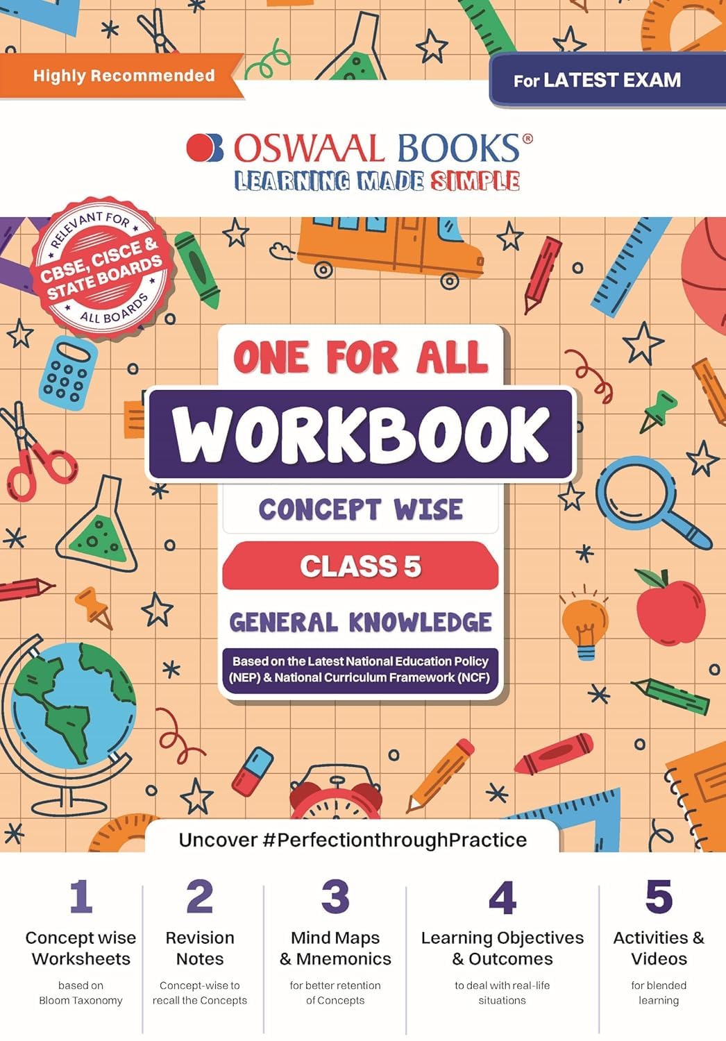 OSWAAL CBSE ONE FOR ALL WORKBOOK GENERAL KNOWLEDGE CLASS 5 WITH LATEST TREND OF CBSE 2025 [Paperback] oswaal