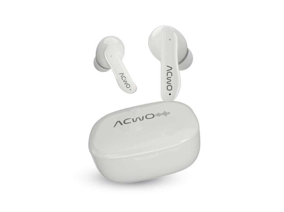 ACwO Dwots 111 in Ear Wireless Earbuds, Up to 75Hrs Battery Life, 10Mm Spatial Drivers, Noise-Free Calls with 4 Noise Cancellation Mics, Bluetooth V5. - Pearl White