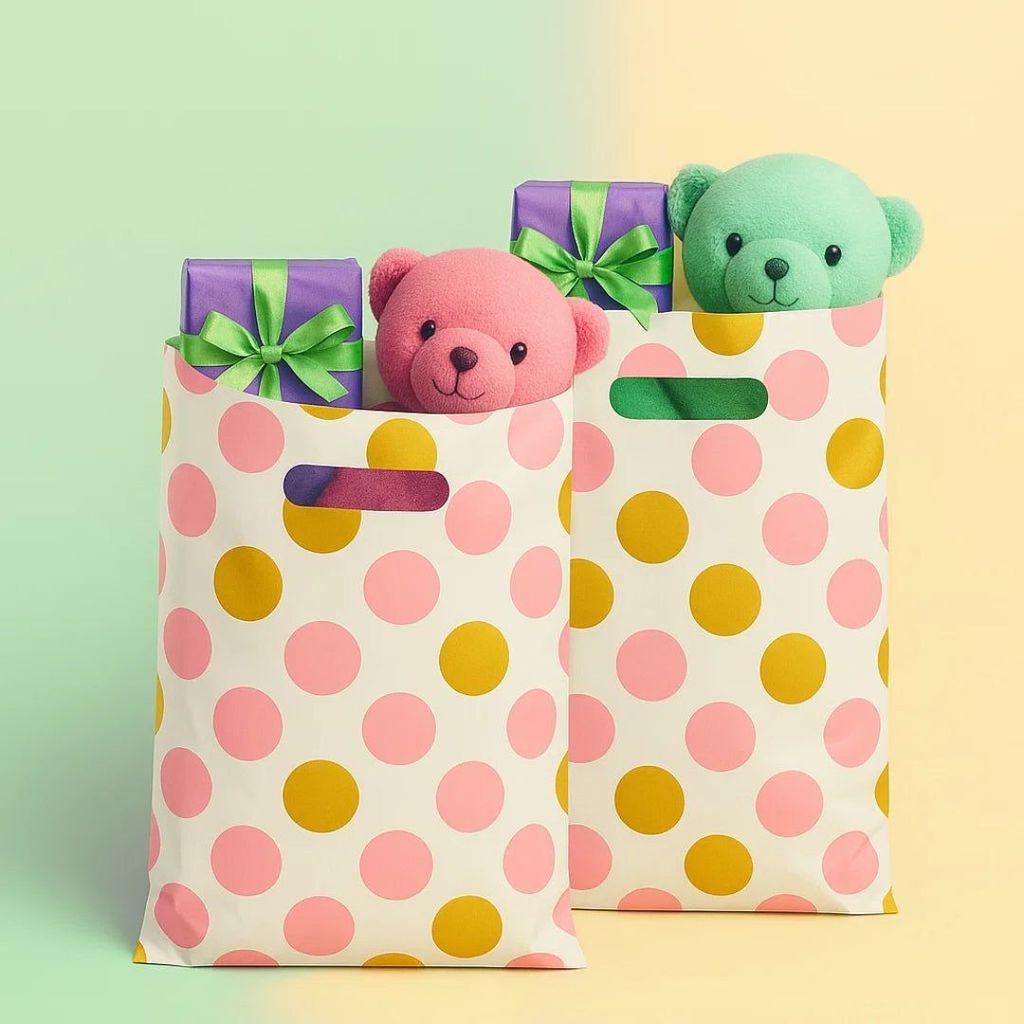 Loot Bag Pink Large Polka Dot - 10PC - Party and Festive Needs | Buy online on ZillyBuy