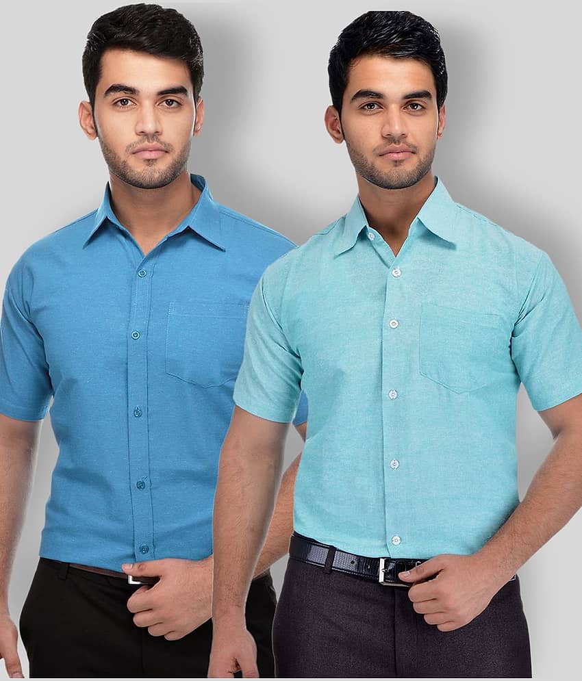 DESHBANDHU DBK - Multicolor Cotton Regular Fit Men's Formal Shirt (Pack of 2)