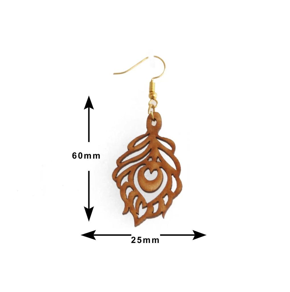 Handcrafted Wooden Earrings Set - 3 Pairs of Unique Designs