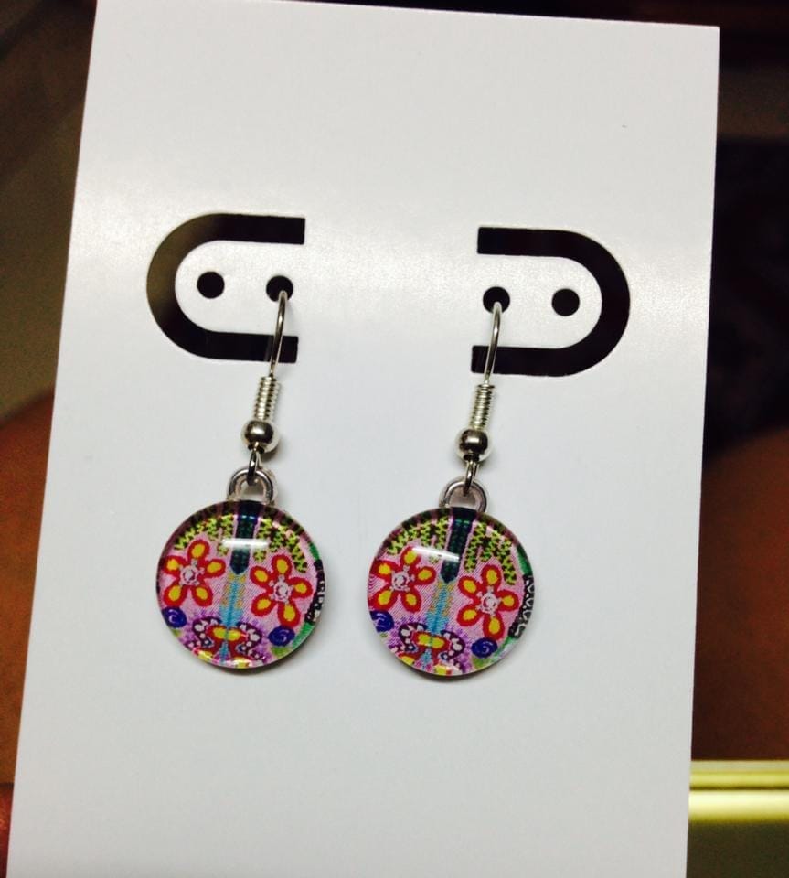 Flora Circles Glass Earrings