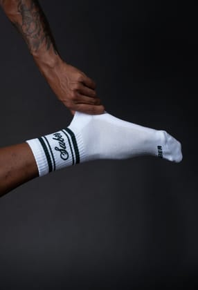 Saber Training Socks [2 pack] [1 White/Dark Green Pair + 1 Black Pair]-Free Size