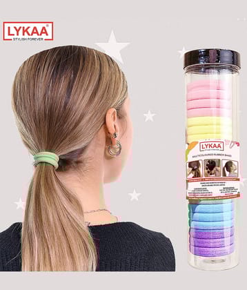 Lykaa Soft & Stretchable Cotton Elastic Seamless Thick Hair Rubber Bands Hair Band - Pack of 20