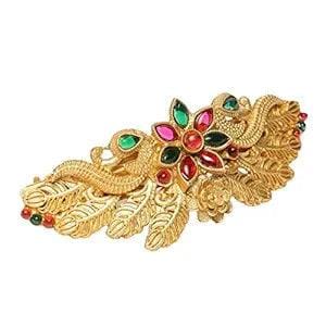 Women Gold-Toned Beaded French Barrette