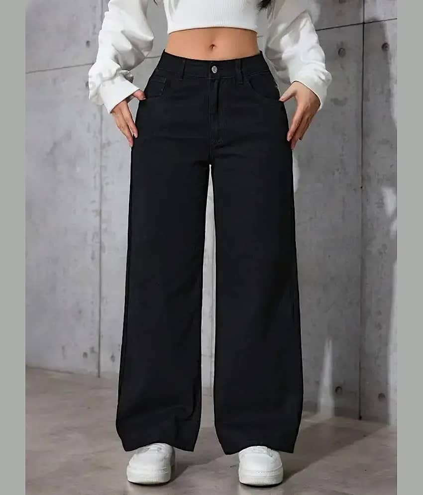 Niffer Fashion - Black Denim Regular Fit Women's Jeans ( Pack of 1 )