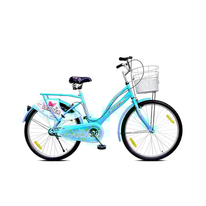 Leader Ladybird Breeze 26T Bicycle For Girls/Women With Basket And Integrated Carrier 26 T Girls Cycle/Womens Cycle (Single Speed, Blue) Leader Ladybird Breeze 26T Bicycle For Girls/Women With Basket And Integrated Carrier 26 T Girls Cycle/Womens Cycle (Single Speed, Blue)