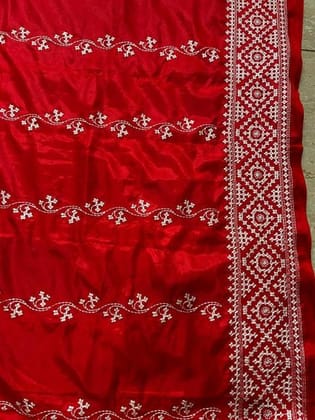 Blended Gujrati Silk Stitch Red