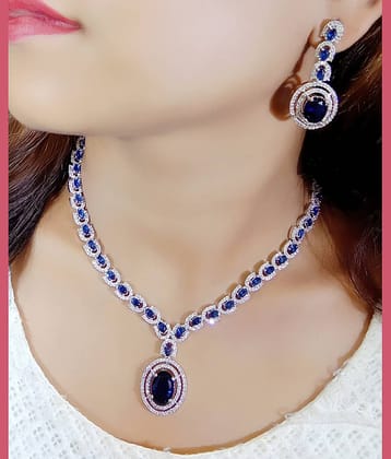 Ladymania Green Alloy Necklace Set ( Pack of 1 )