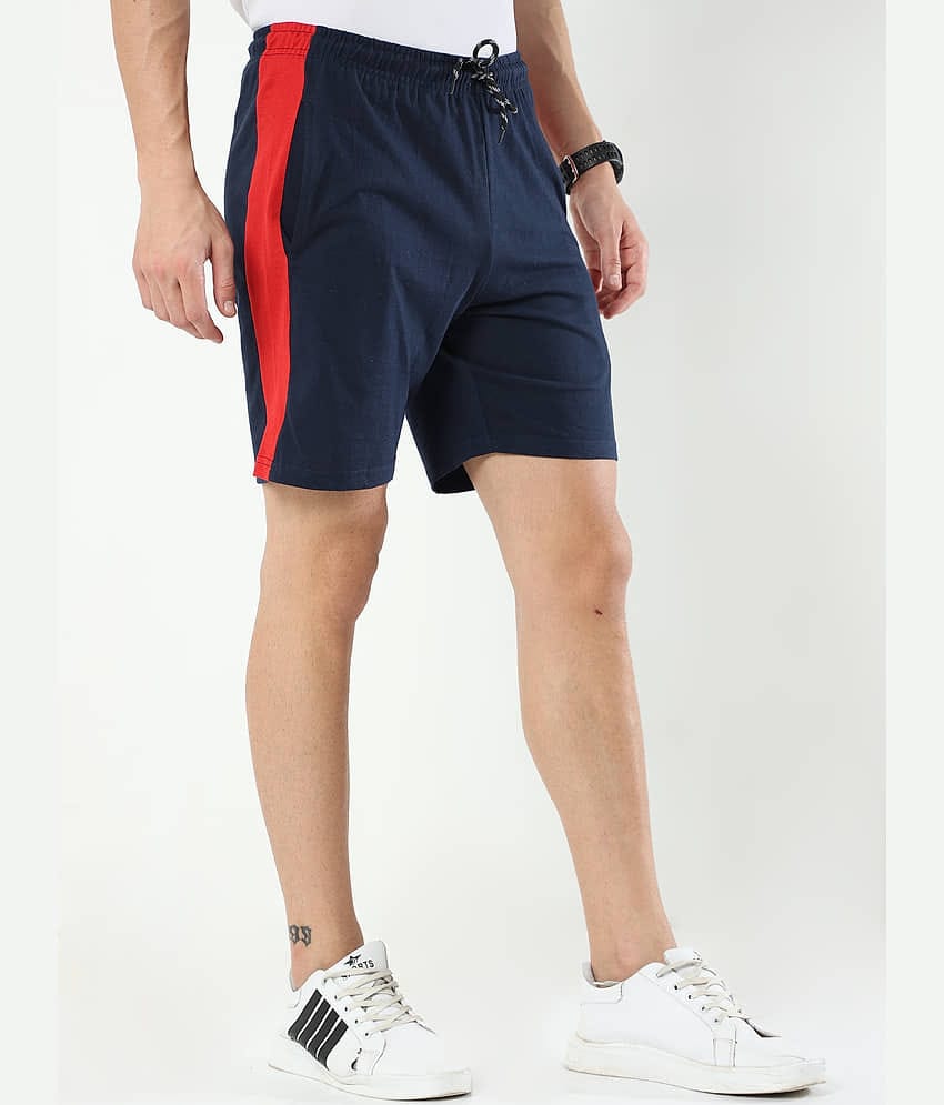 Ardeur Fashions Navy Cotton Blend Men's Shorts ( Pack of 1 )
