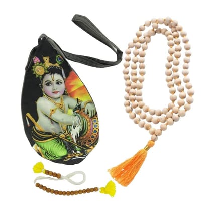 MAYAPURI Chanting Bag/Japa Mala Bag with Japa Mala & Sakshi Mala Counter (Pack of 1)
