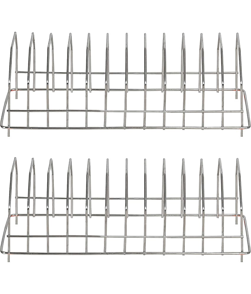 JISUN Silver Stainless Steel Storage Racks ( Pack of 2 )