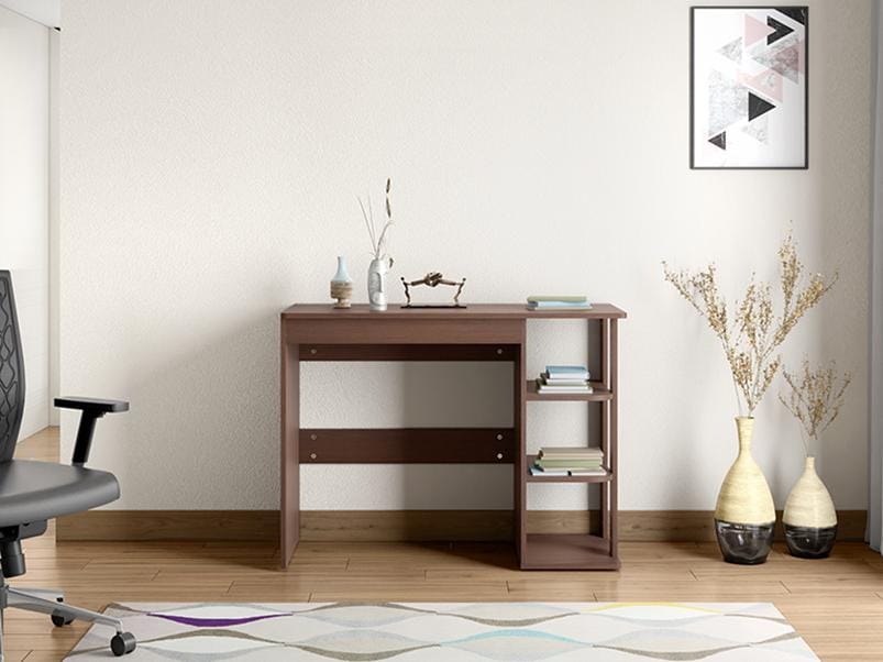 Ewa Engineered Wood Study Table - 1-Year Warranty, Brown, Particle Board