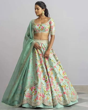 Mint green Colour Lehenga Choli, Lehenga Choli DC 89