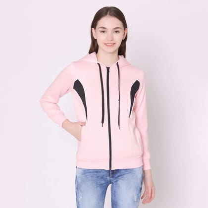 Women's Stylish Hoodie Jacket - Orchid Pink Orchid Pink L
