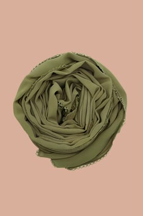Basic Crochet Chiffon Hijab - Moss Green-Moss Green