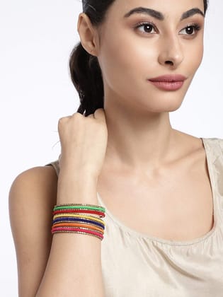 Multicolor Silk Thread Bangles for Navaratri