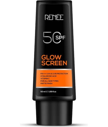 RENEE Glowscreen SPF 50 Sunscreen Cream - Lightweight & Broad Spectrum, 50ml